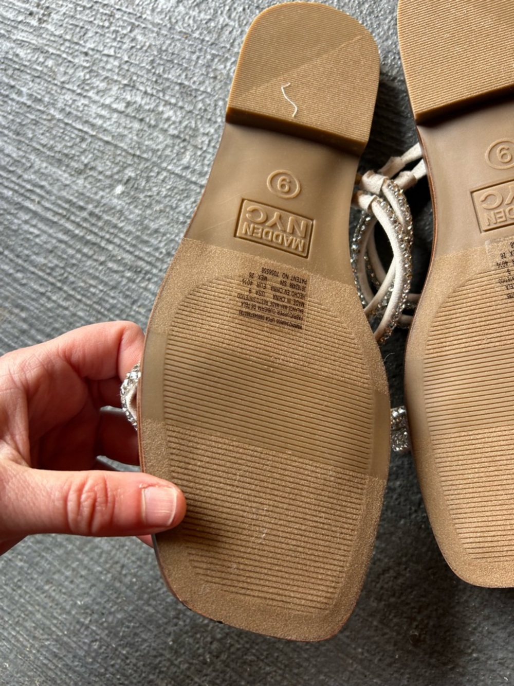 Steve Madden Silver Crystal Strappy Sandals - Picture 7 of 9